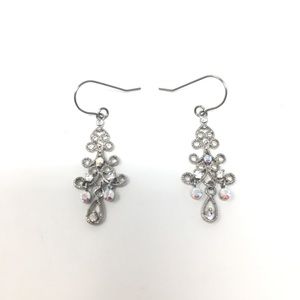 Silver Rhinestone Earrings
